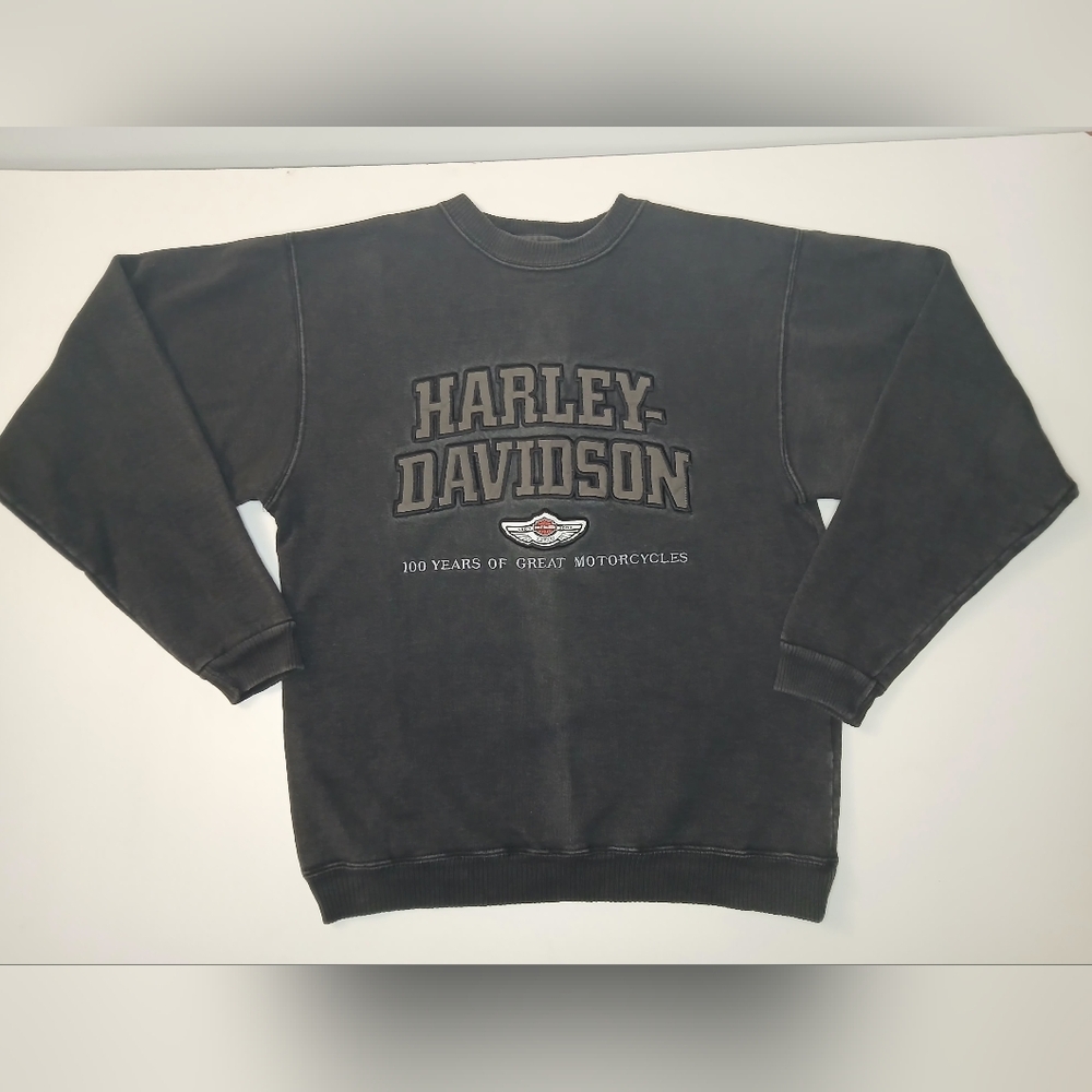 Vintage Harley Davidson 100 Years Of Great Motorcycles Crew Neck  Sweat Shirt